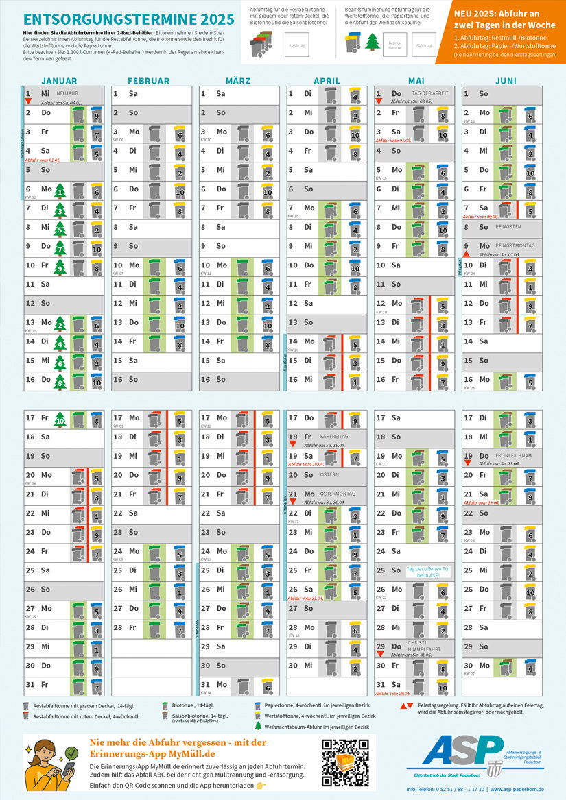 Entsorgungstermine 2025