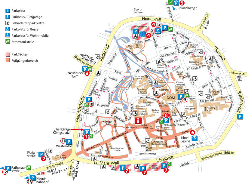 Parkplan und Parkstätten