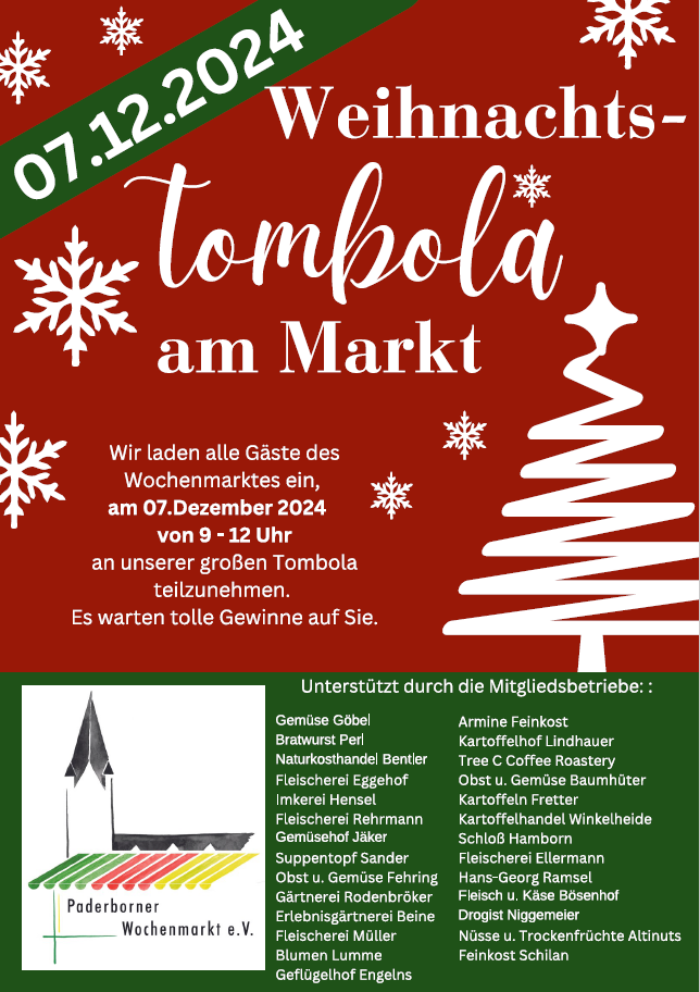 Weihnachtstombola Plakat